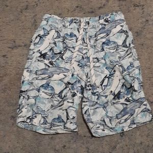 boys shark swim trunks